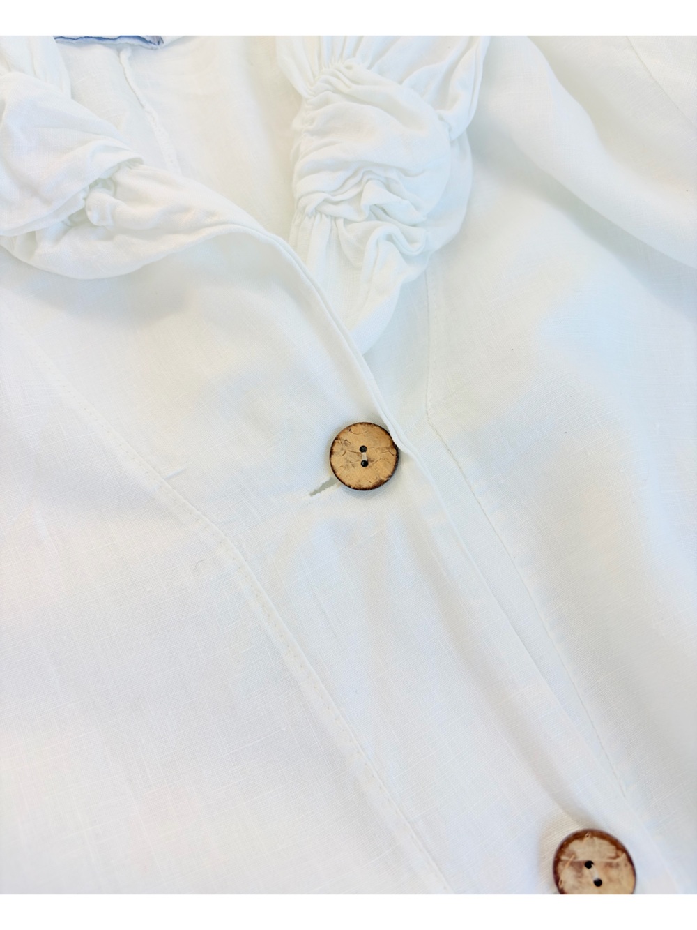 Tempo Paris 100% linen White jacket/top artistic lagenlook Made in Italy Medium - Picture 14 of 17